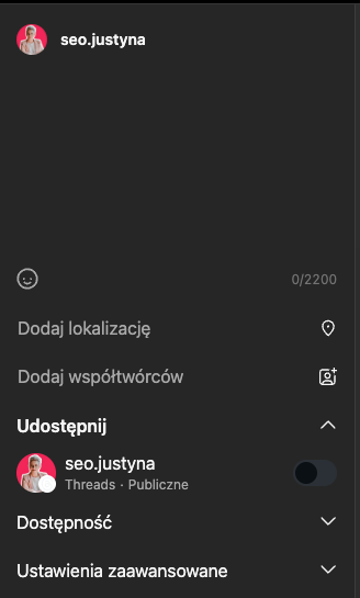 opis posta na instagramie ile znakow
