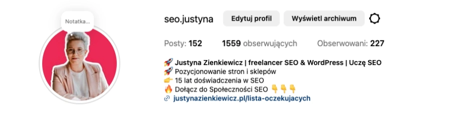 optymaizacja instagrama pod google