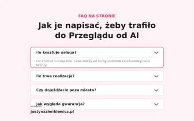 FAQ na stronie – jak je napisać, żeby trafiło do Przeglądu od AI