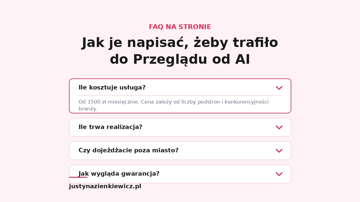 faq-pod-ai-overview FAQ na stronie – jak je napisać, żeby trafiło do Przeglądu od AI