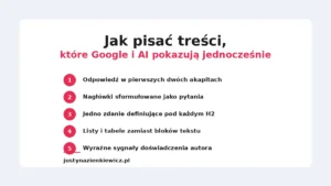 Jak pisać treści, które Google i AI pokazują jednocześnie – pięć zasad