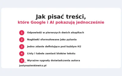 Jak pisać treści, które Google i AI pokazują jednocześnie