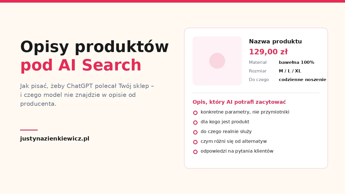 opisy-produktow-pod-ai-search Opisy produktów pod AI Search – karta produktu z konkretami